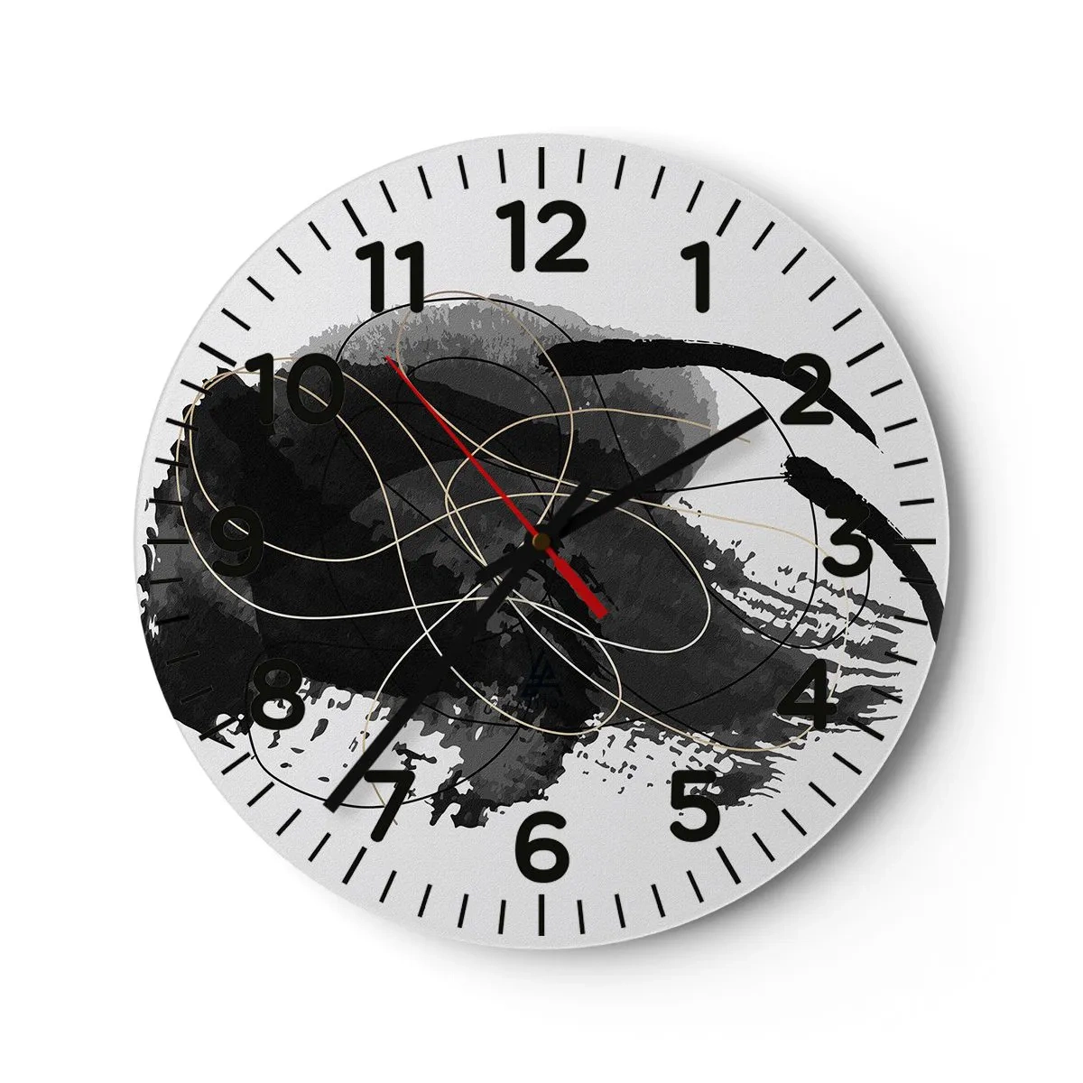 Horloge murale - Pendule murale - Fait de noir - 40x40 cm