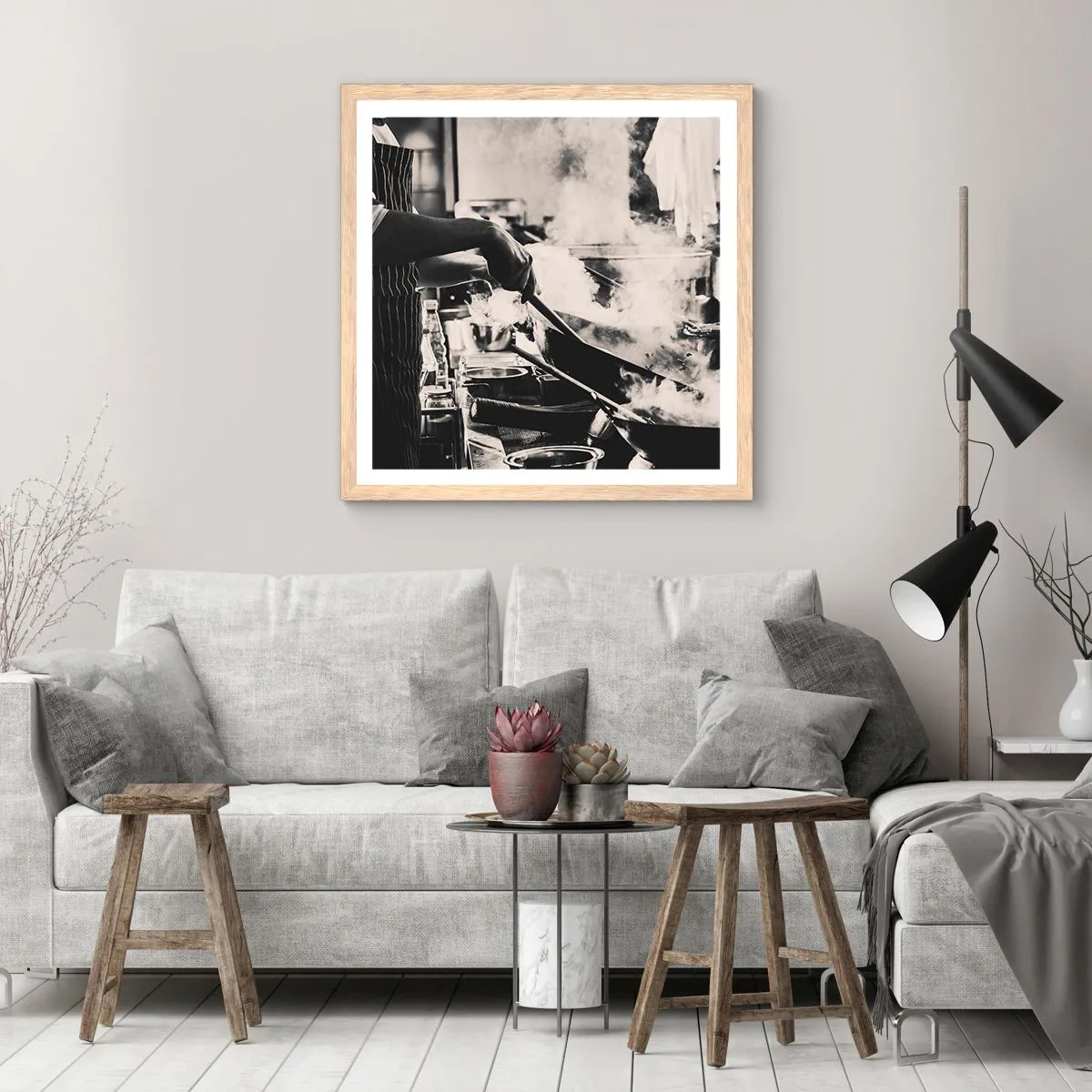 Affiche dans un chêne clair - Poster - Alchimie des saveurs - 30x30 cm