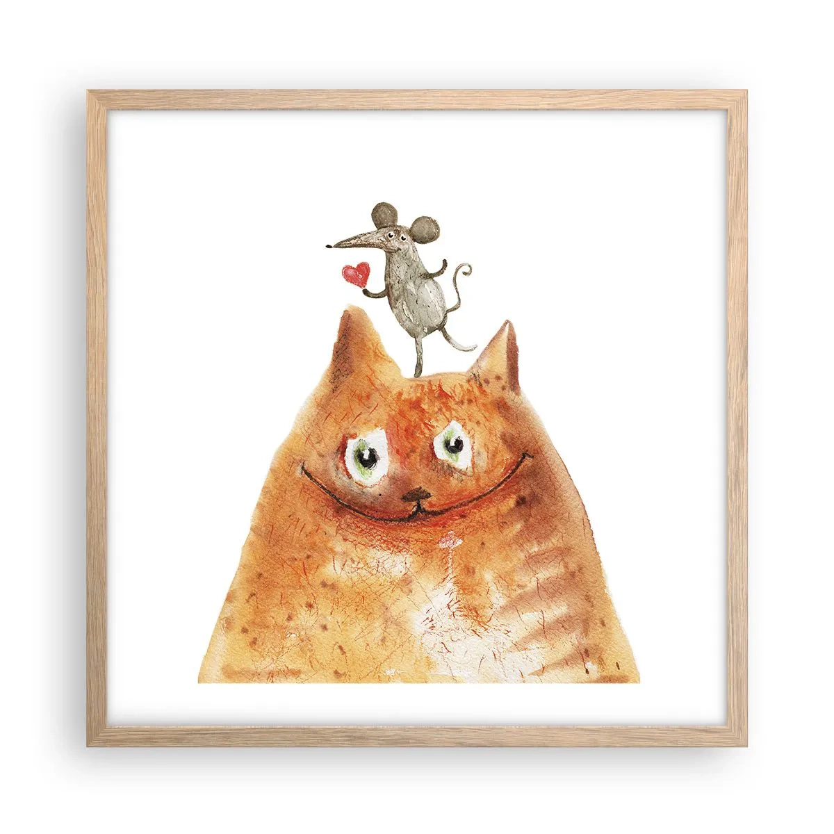 Affiche dans un chêne clair - Poster - Amour paradoxal - 50x50 cm