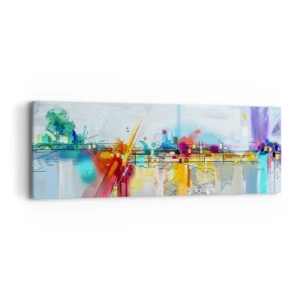 Impression sur toile - Image sur toile - Pont de joie sur le fleuve de la vie - 90x30 cm