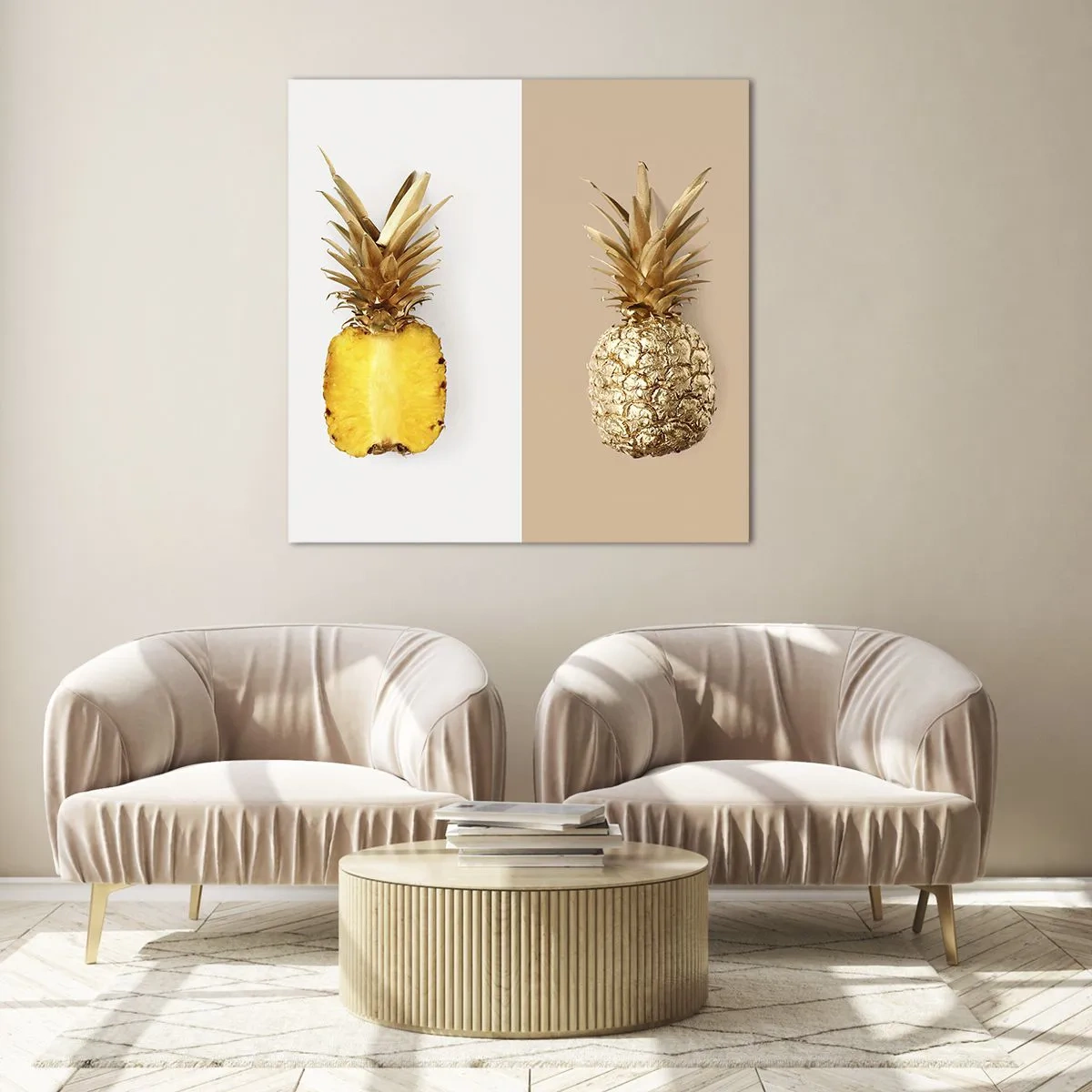 Impression sur verre - Image sur verre - Ananas pour nous - 40x40 cm