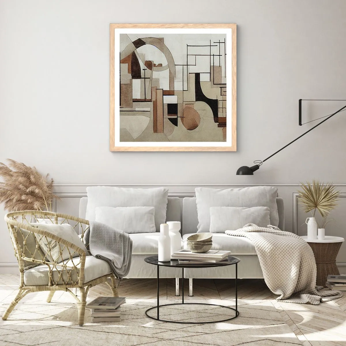 Affiche dans un chêne clair - Poster - Paysage urbain 2.0 - 50x50 cm