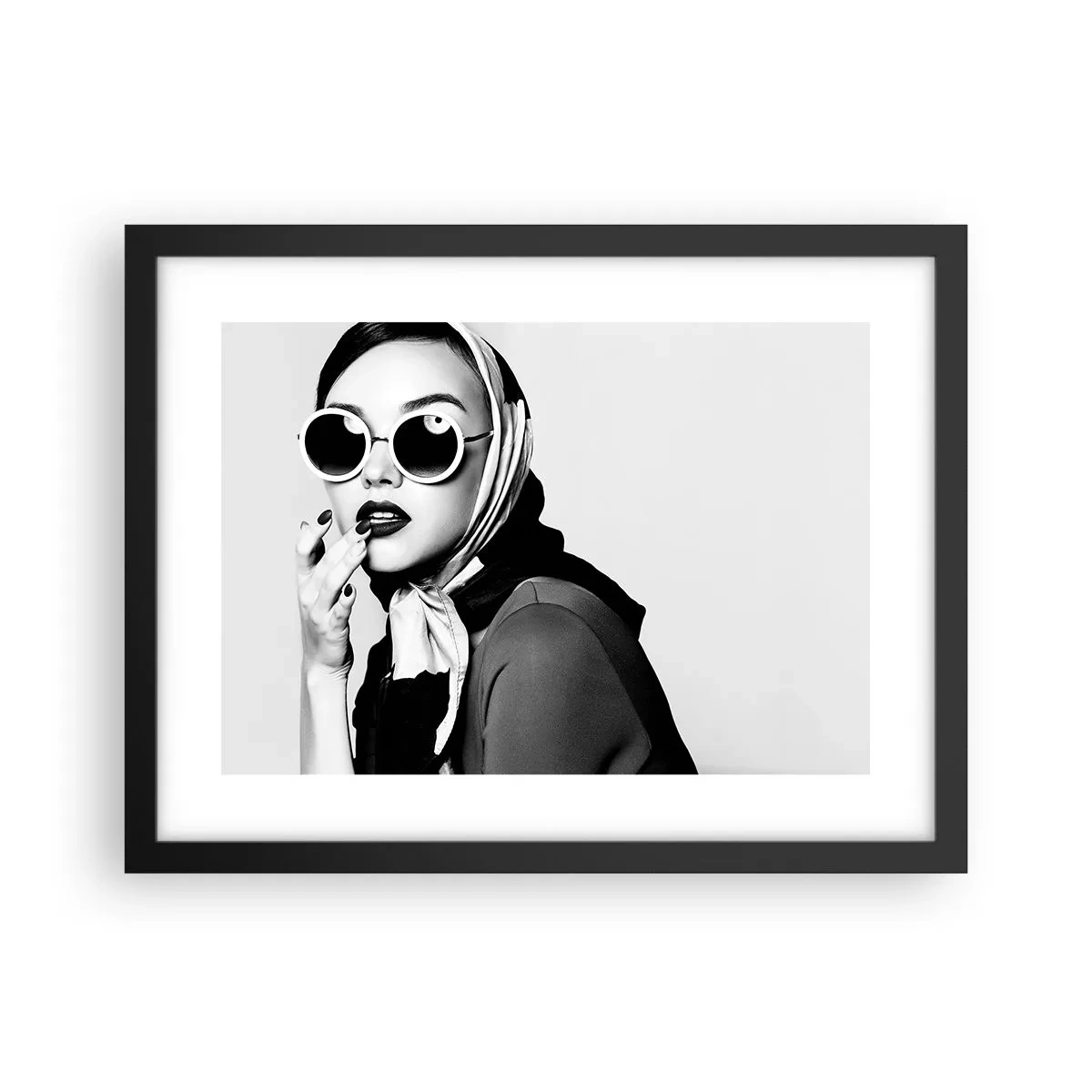 Affiche dans un cadre noir - Poster - Salutations des années 60 - 40x30 cm