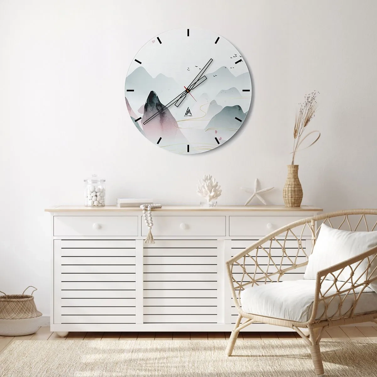 Horloge murale - Pendule murale - Au-delà des sommets - 40x40 cm