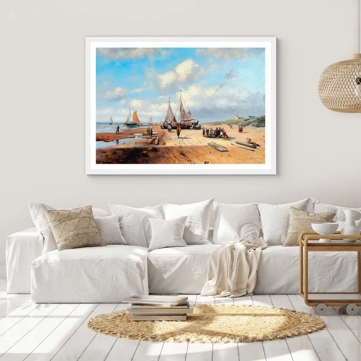 Affiche dans un cadre blanc - Poster - Après une capture réussie - 70x50 cm