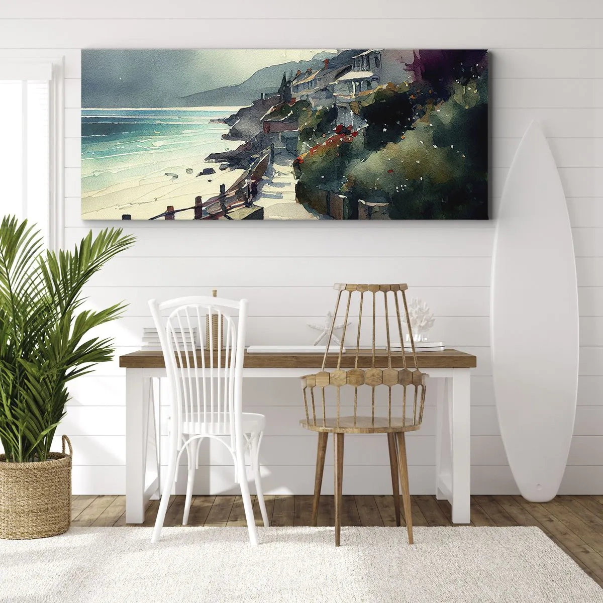 Impression sur toile - Image sur toile - Ville méditerranéenne - 100x40 cm