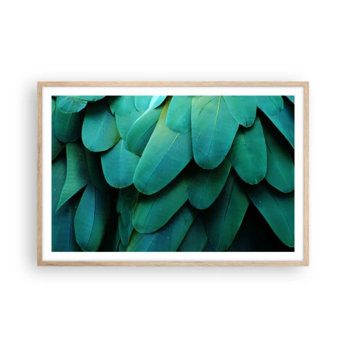 Affiche dans un chêne clair - Poster - Perfection de la nature du perroquet - 91x61 cm