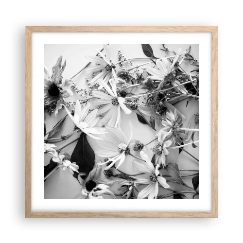 Affiche dans un chêne clair - Poster - Non-un bouquet de fleurs - 50x50 cm