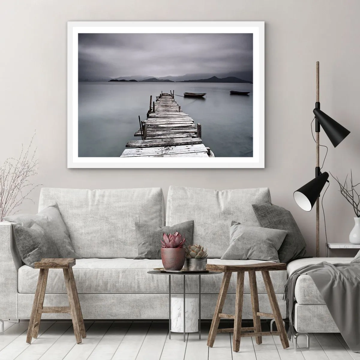 Affiche dans un cadre blanc - Poster - Tu peux partir demain - 50x40 cm