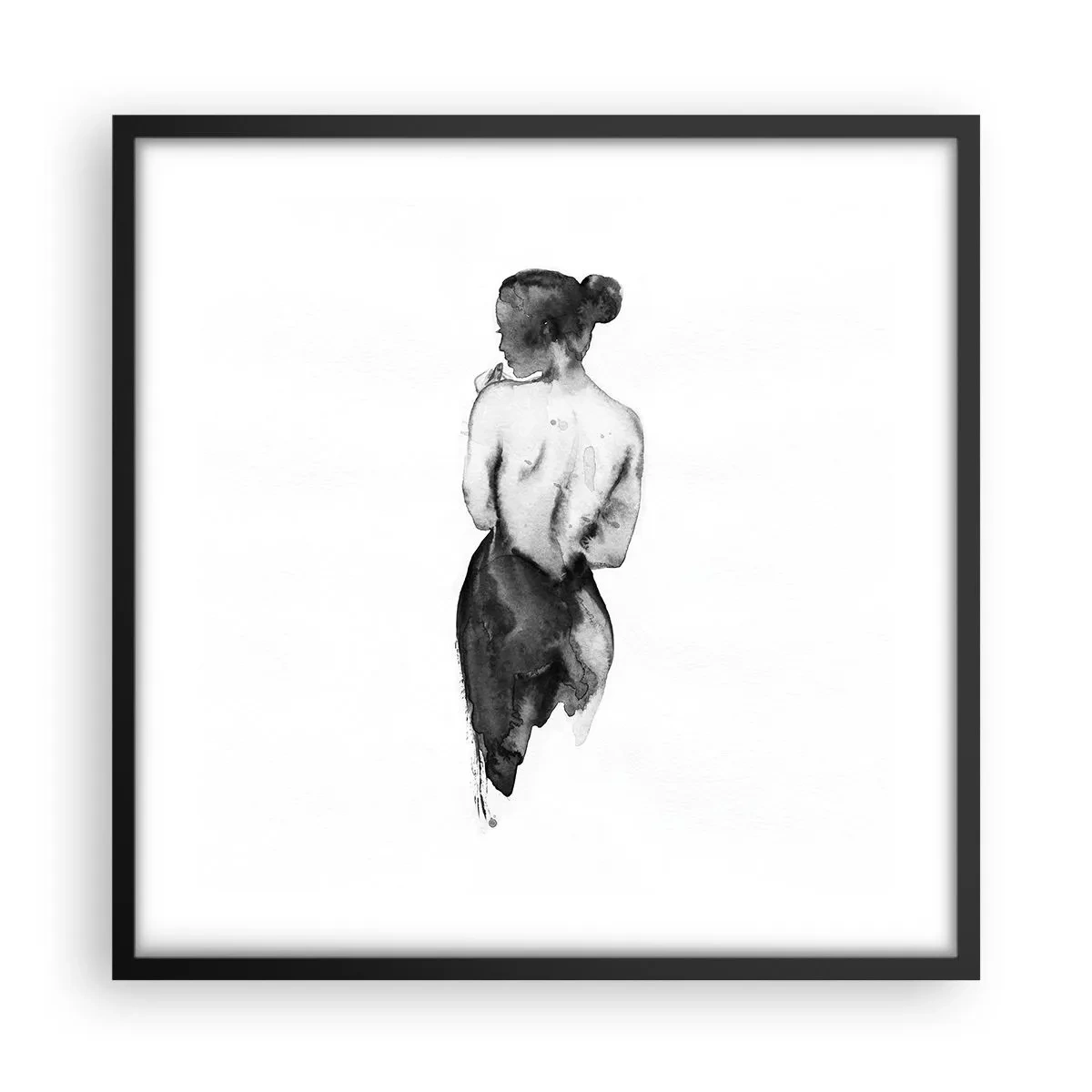 Affiche dans un cadre noir - Poster - Auprès d'elle, le monde disparaît - 50x50 cm