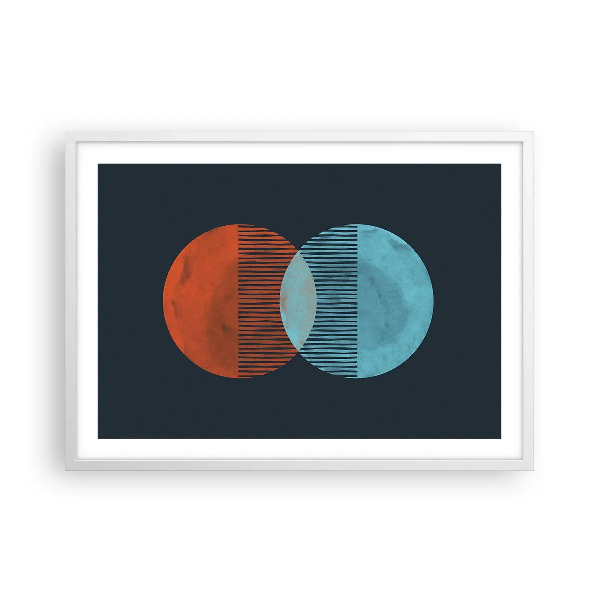 Affiche dans un cadre blanc - Poster - Fantaisie astronomique - 70x50 cm