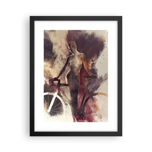 Affiche dans un cadre noir - Poster - Une âme de vélo aux formes marbrées - 30x40 cm