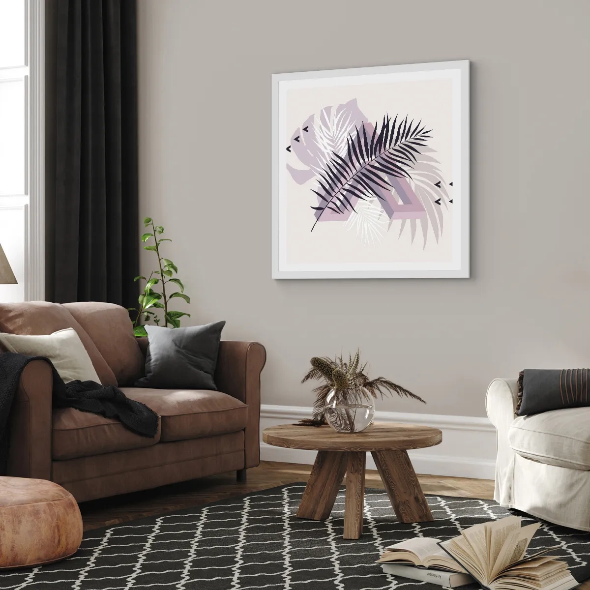 Affiche dans un cadre blanc - Poster - L'ombre de l'obscurité - 30x30 cm