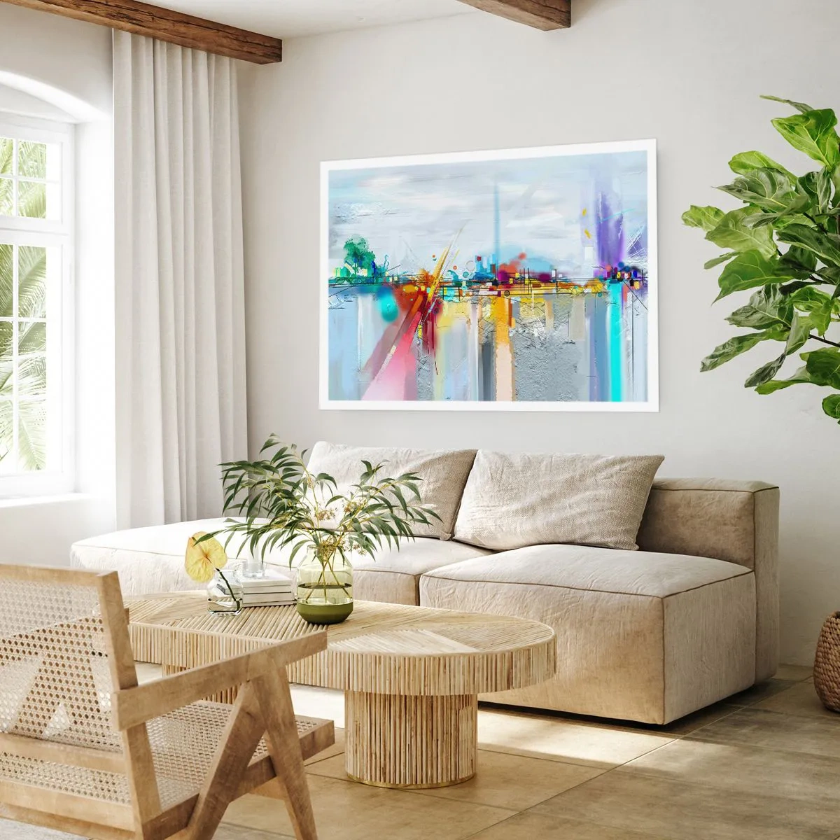 Affiche - Poster - Pont de joie sur le fleuve de la vie - 50x40 cm