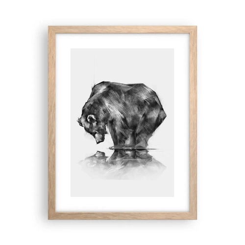 Affiche dans un chêne clair - Poster - Ravi de rencontrer quelqu'un de proche - 30x40 cm