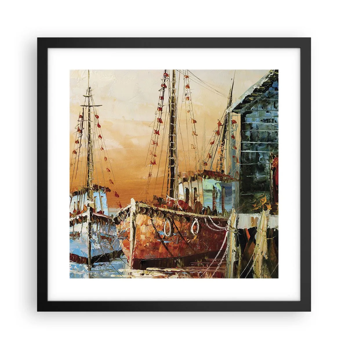 Affiche dans un cadre noir - Poster - Retour tranquille - 40x40 cm