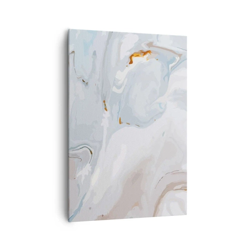 Impression sur toile - Image sur toile - Vagues abstraites dans des tons de bleu et de blanc - 70x100cm - Blanc surélevé - Décoration murale moderne pour le salon et la chambre ARTTOR