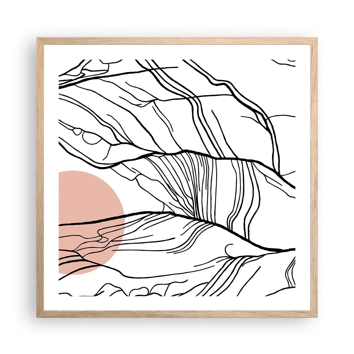 Affiche dans un chêne clair - Poster - Dans un réseau de brindilles - 60x60 cm