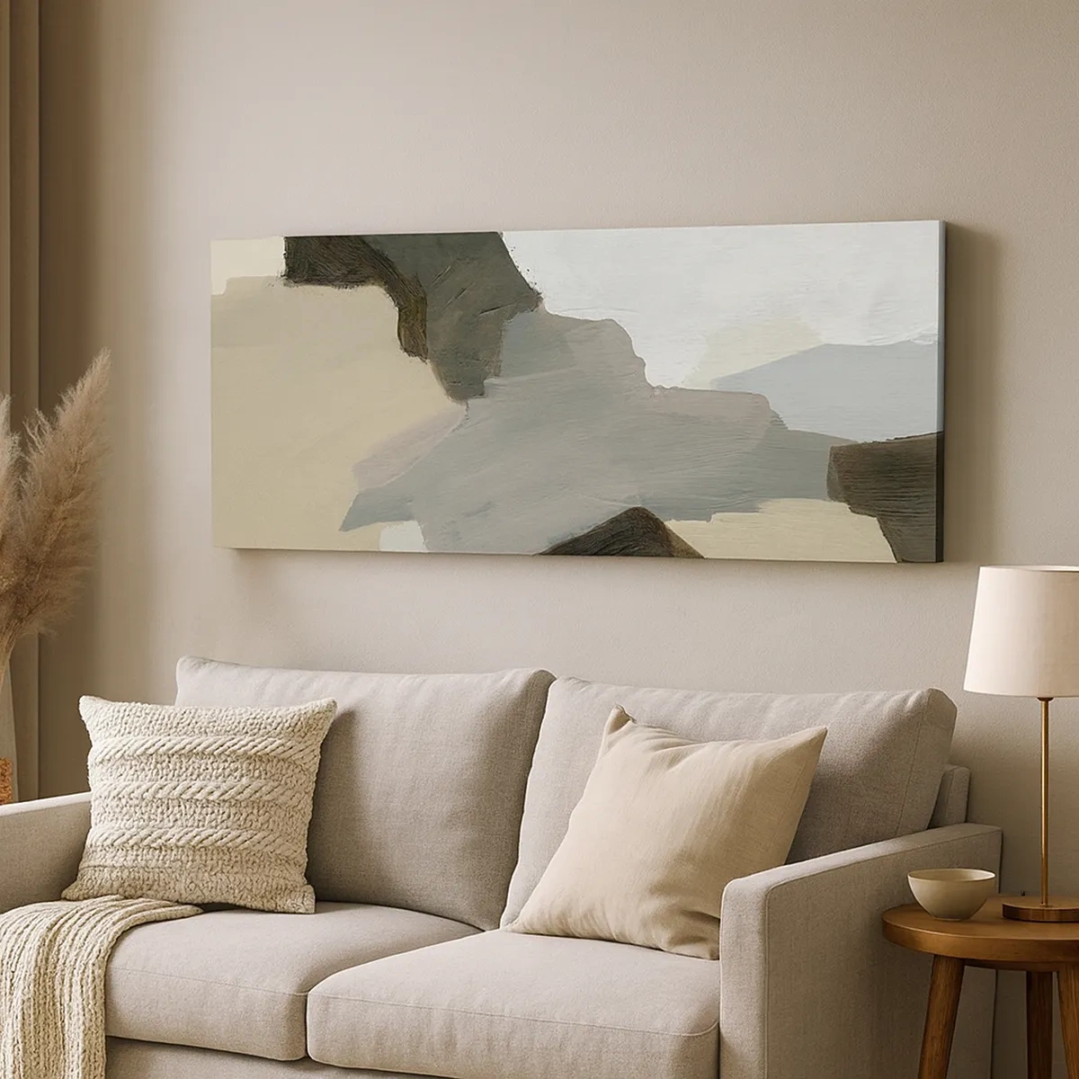 Impression sur toile - Image sur toile - Abstraction : le carrefour du gris - 30x30 cm