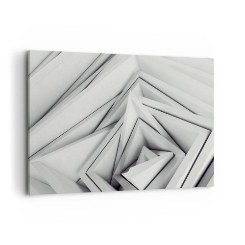 Impression sur toile - Image sur toile - Une composition abstraite de formes géométriques dans des tons de gris. - 120x80cm - Bourgeon d’angles vifs - Décoration murale moderne pour le salon et la chambre ARTTOR