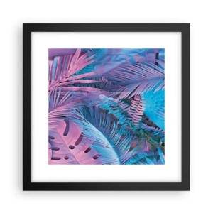 Affiche dans un cadre noir - Poster - Les tropiques en rose et bleu - 30x30 cm