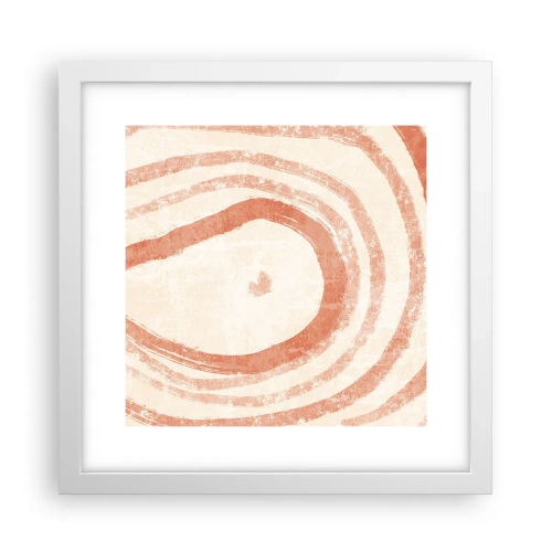 Affiche dans un cadre blanc - Poster - Cercles de corail – composition - 30x30 cm