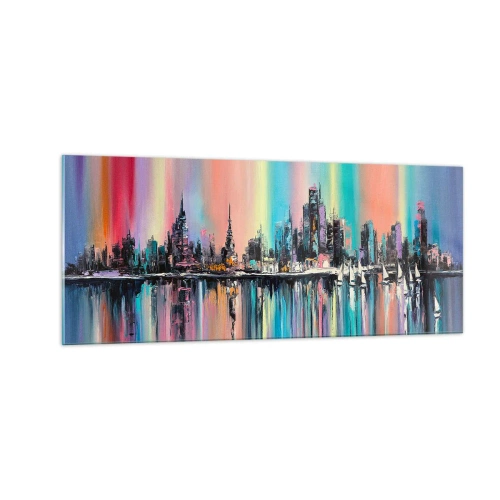 Impression sur verre - Image sur verre - Noyé par la lumière de la nuit - 100x40 cm