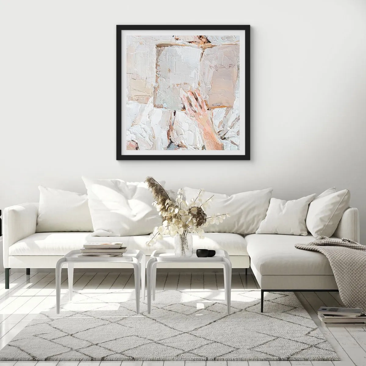 Affiche dans un cadre noir - Poster - Dans un autre monde - 60x60 cm