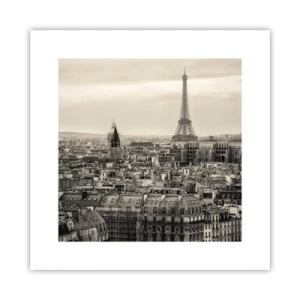 Affiche - Poster - Sur les toits de Paris - 30x30 cm