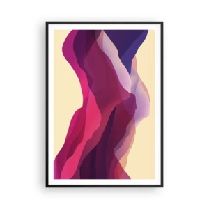 Affiche dans un cadre noir - Poster - Vagues pourpre - 70x100 cm