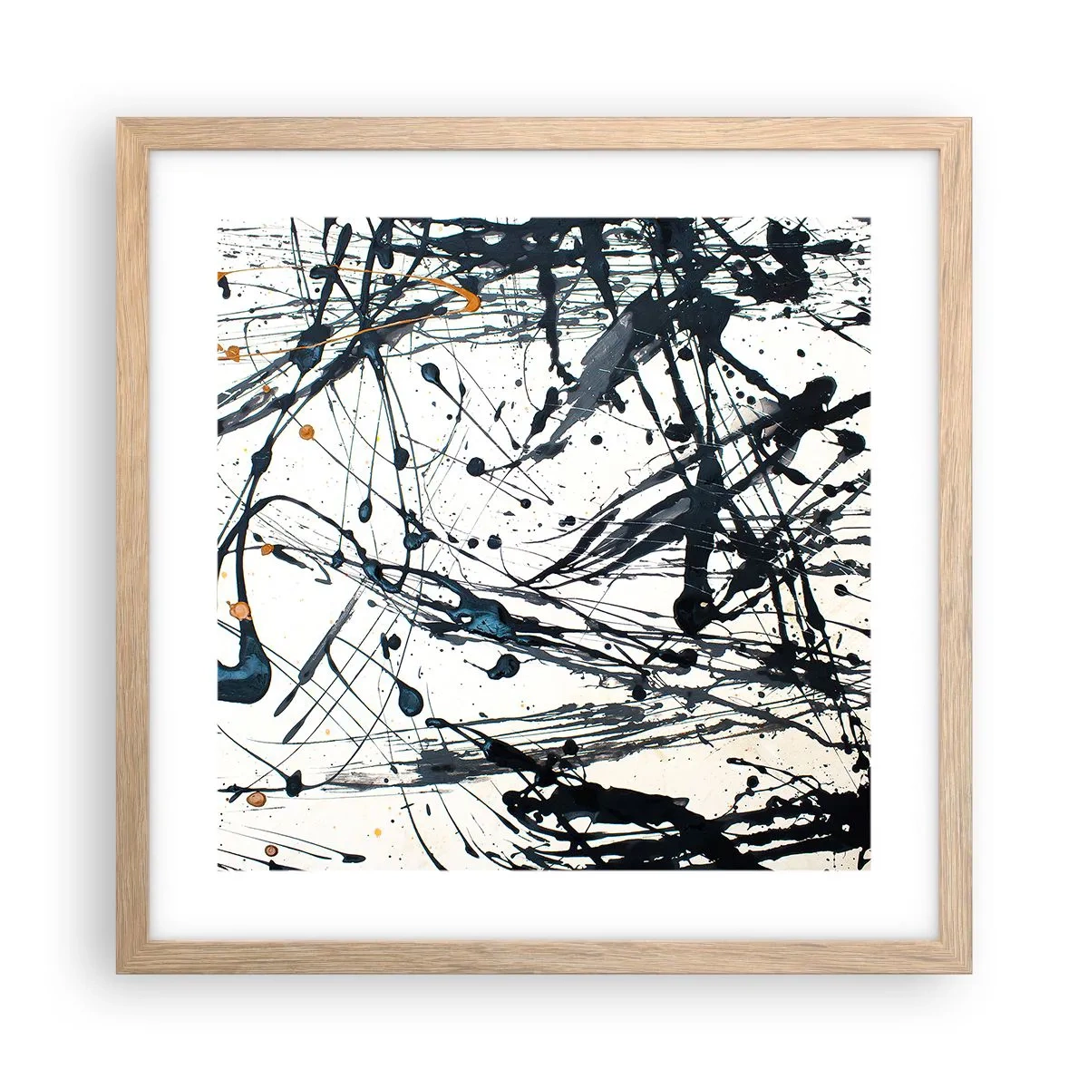 Affiche dans un chêne clair - Poster - Abstraction expressionniste - 40x40 cm