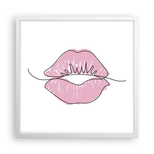 Affiche dans un cadre blanc - Poster - Prêt à l'embrassade? - 50x50 cm