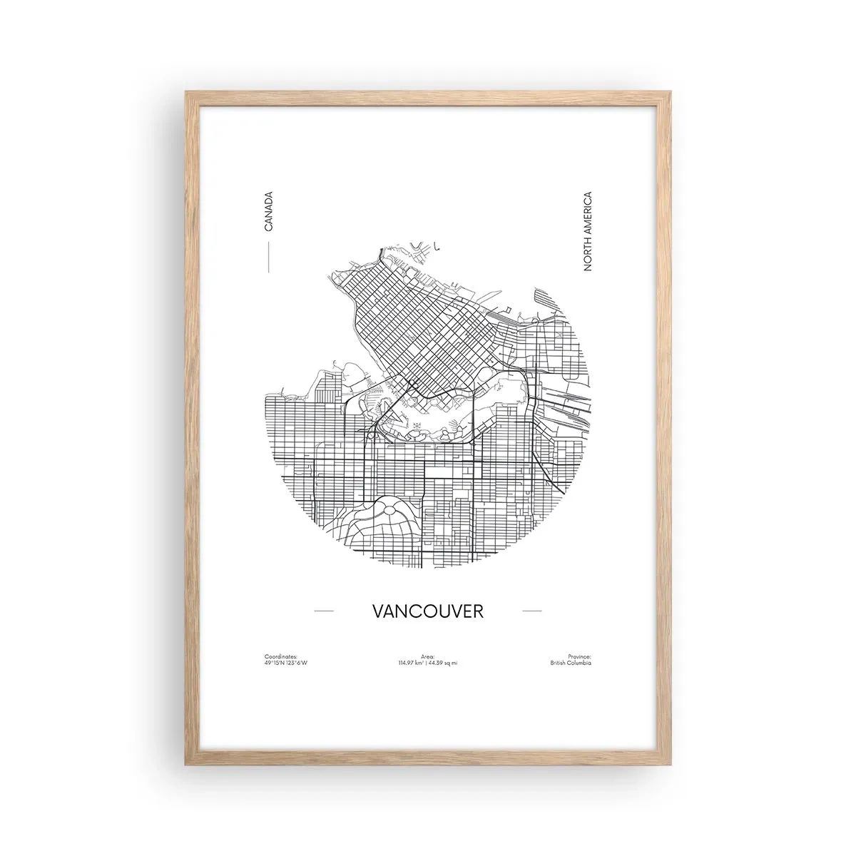 Affiche dans un chêne clair - Poster - Anatomie de Vancouver - 50x70 cm