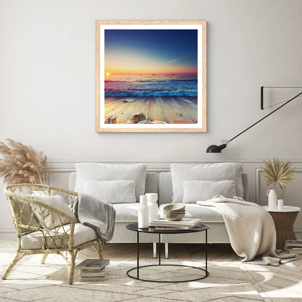 Affiche dans un chêne clair - Poster - Mais quel horizon ? - 40x40 cm