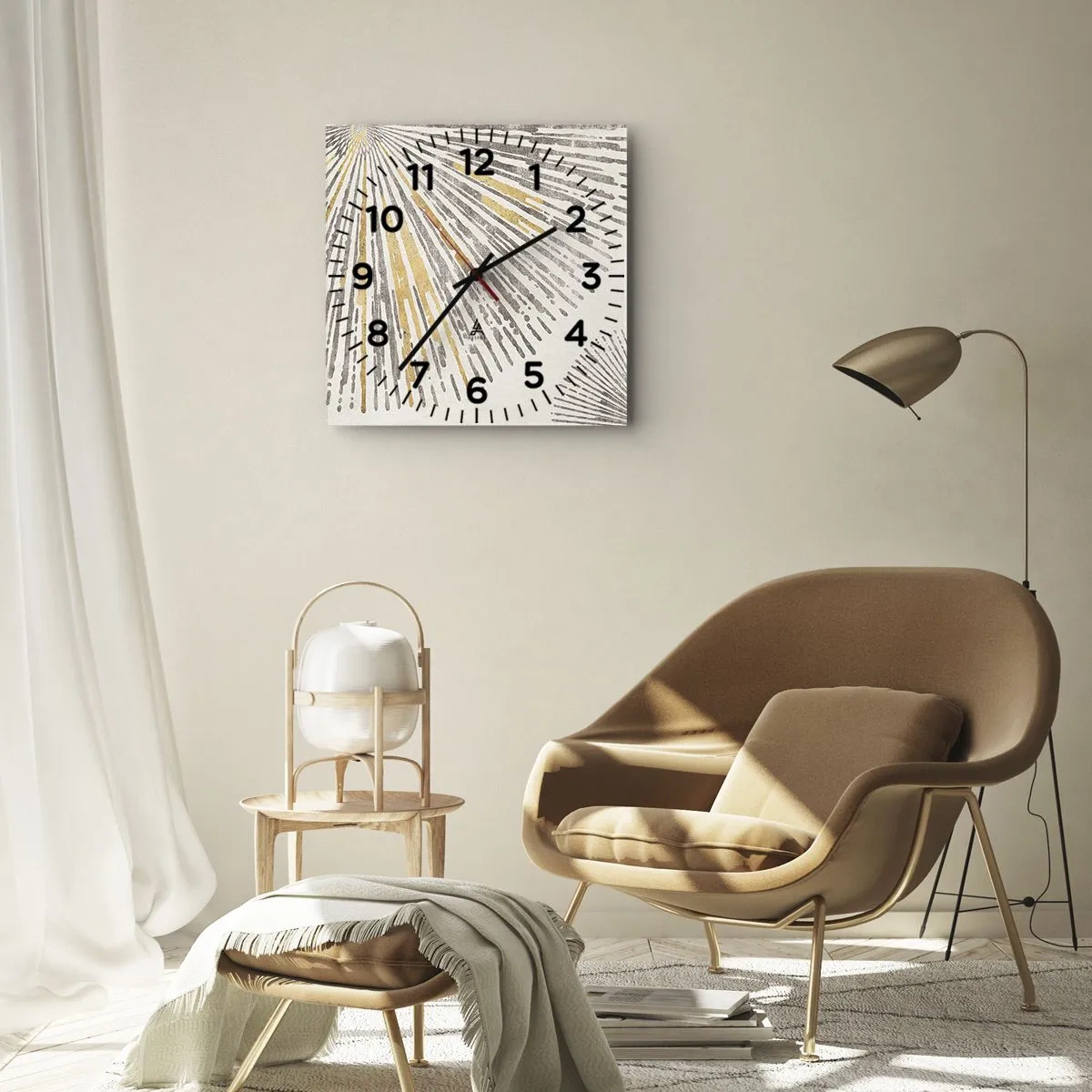 Horloge murale - Pendule murale - La beauté du rayon - 40x40 cm