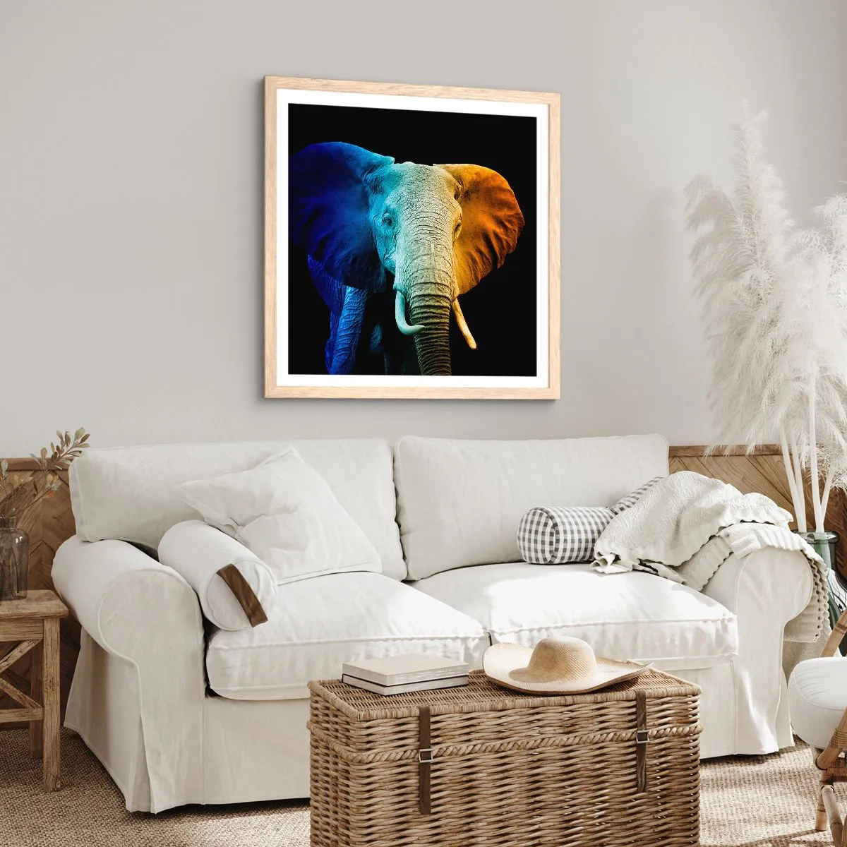 Affiche dans un chêne clair - Poster - Excentrique, pas bizarre - 40x40 cm