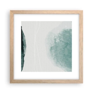 Affiche dans un chêne clair - Poster - Rencontre avec le brouillard - 30x30 cm