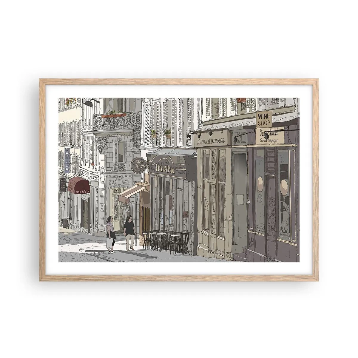 Affiche dans un chêne clair - Poster - Joie de la ville - 70x50 cm
