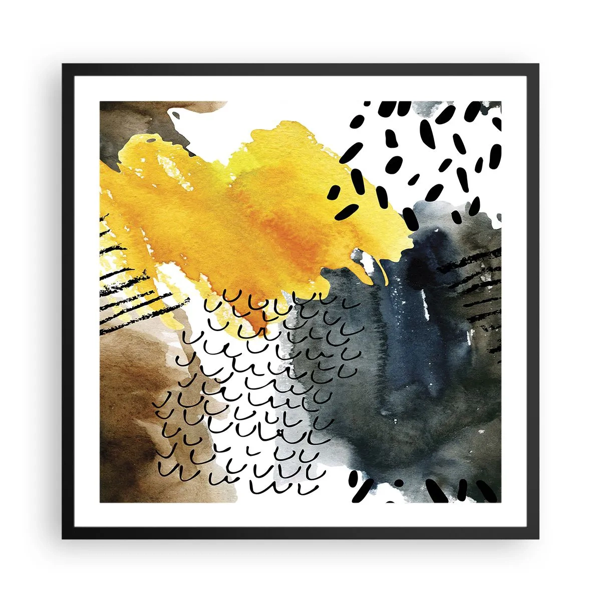 Affiche dans un cadre noir - Poster - Rencontre des éléments - 60x60 cm