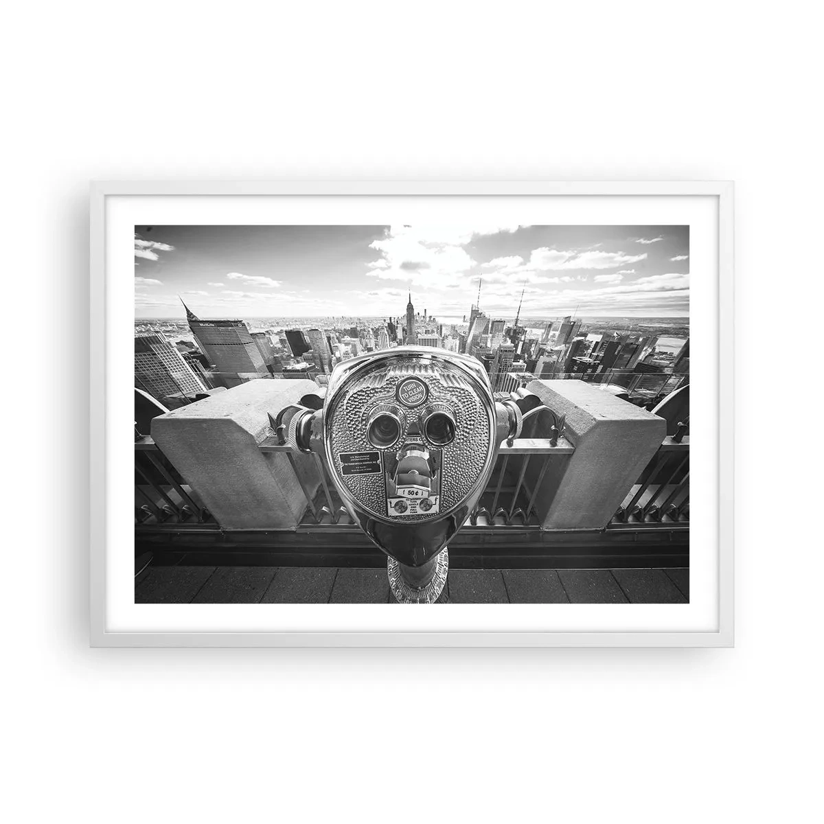 Affiche dans un cadre blanc - Poster - Ville sur les villes - 70x50 cm