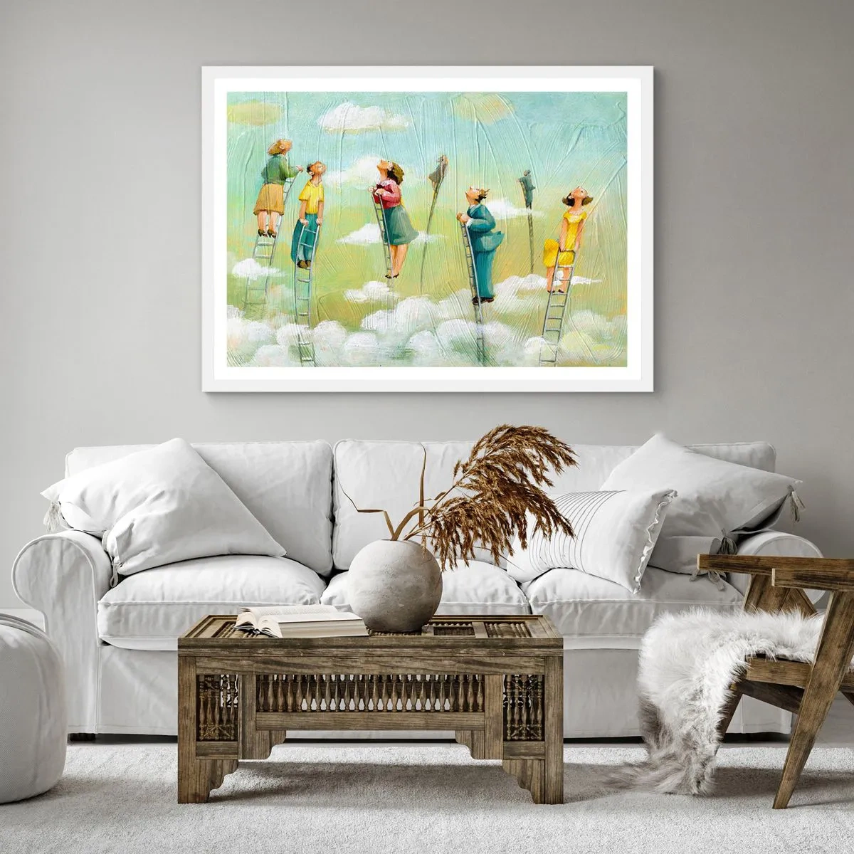 Affiche dans un cadre blanc - Poster - Derrière ton rêve - 30x30 cm