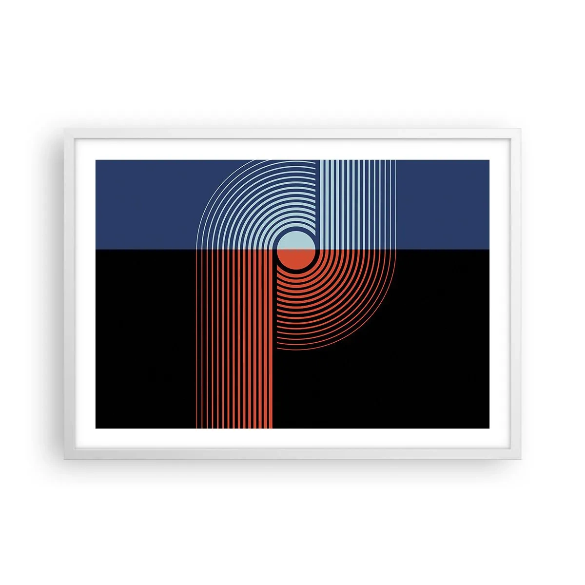 Affiche dans un cadre blanc - Poster - Dans une étreinte géométrique - 70x50 cm
