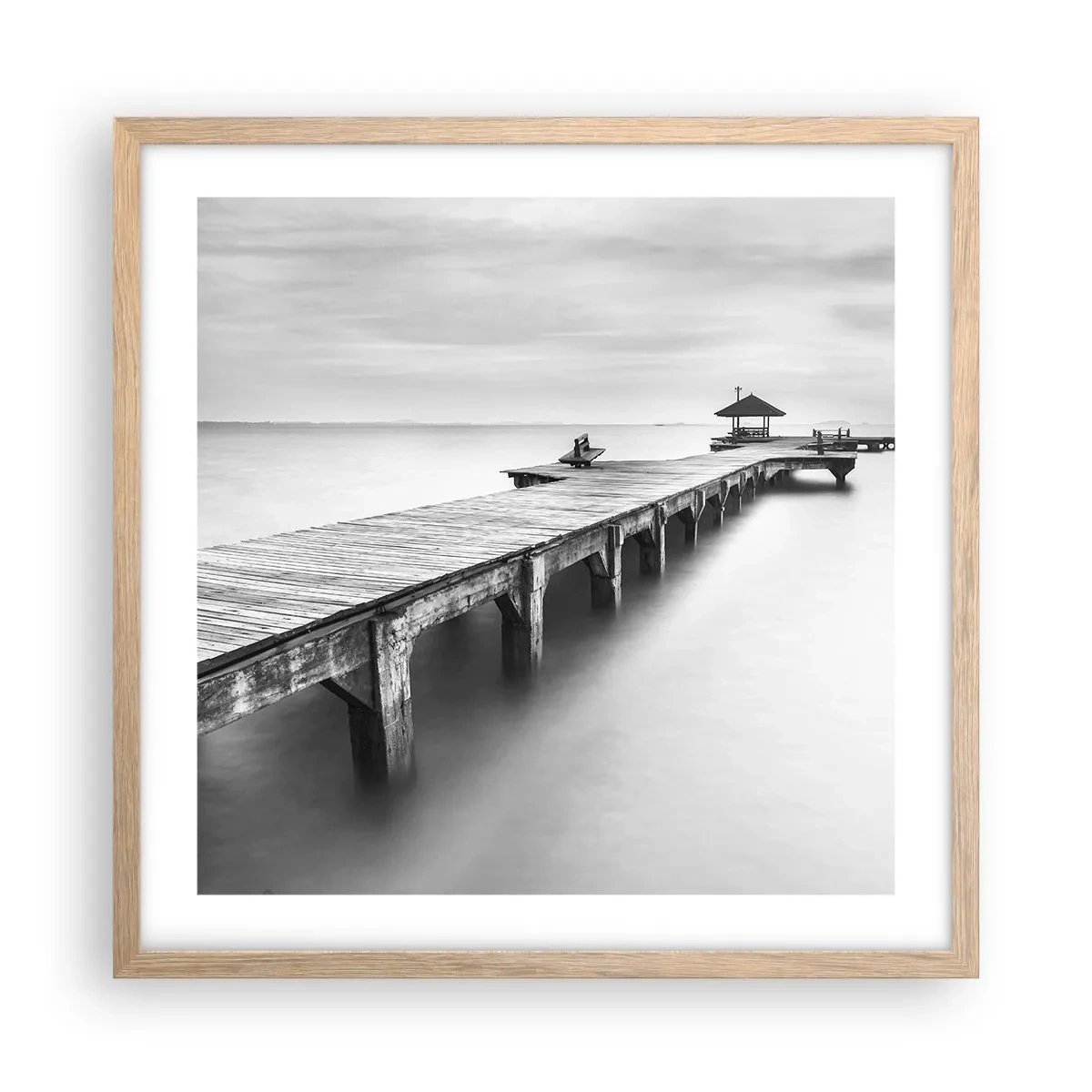 Affiche dans un chêne clair - Poster - À l'horizon - 50x50 cm