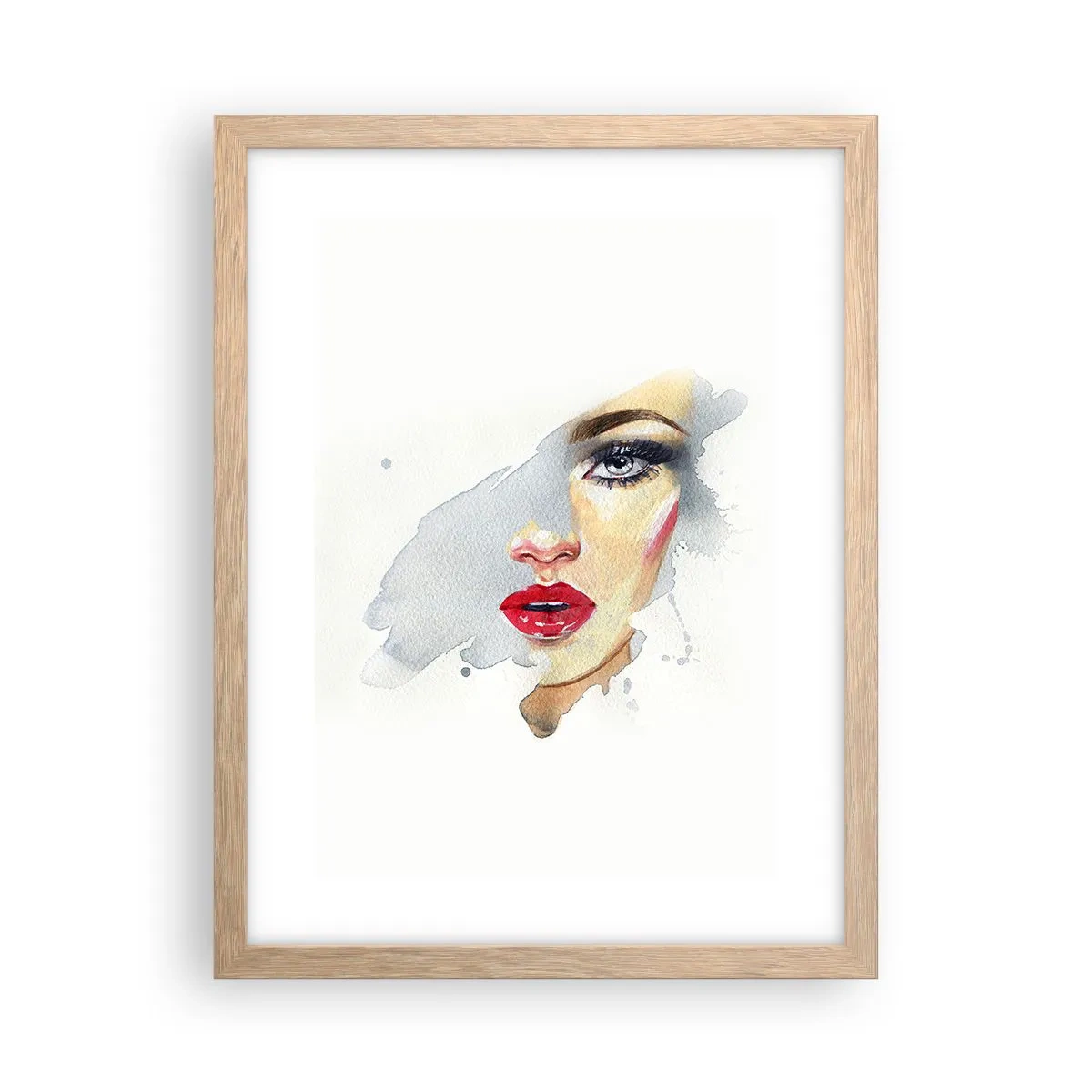 Affiche dans un chêne clair - Poster - Reflet dans une goutte d'eau - 30x40 cm