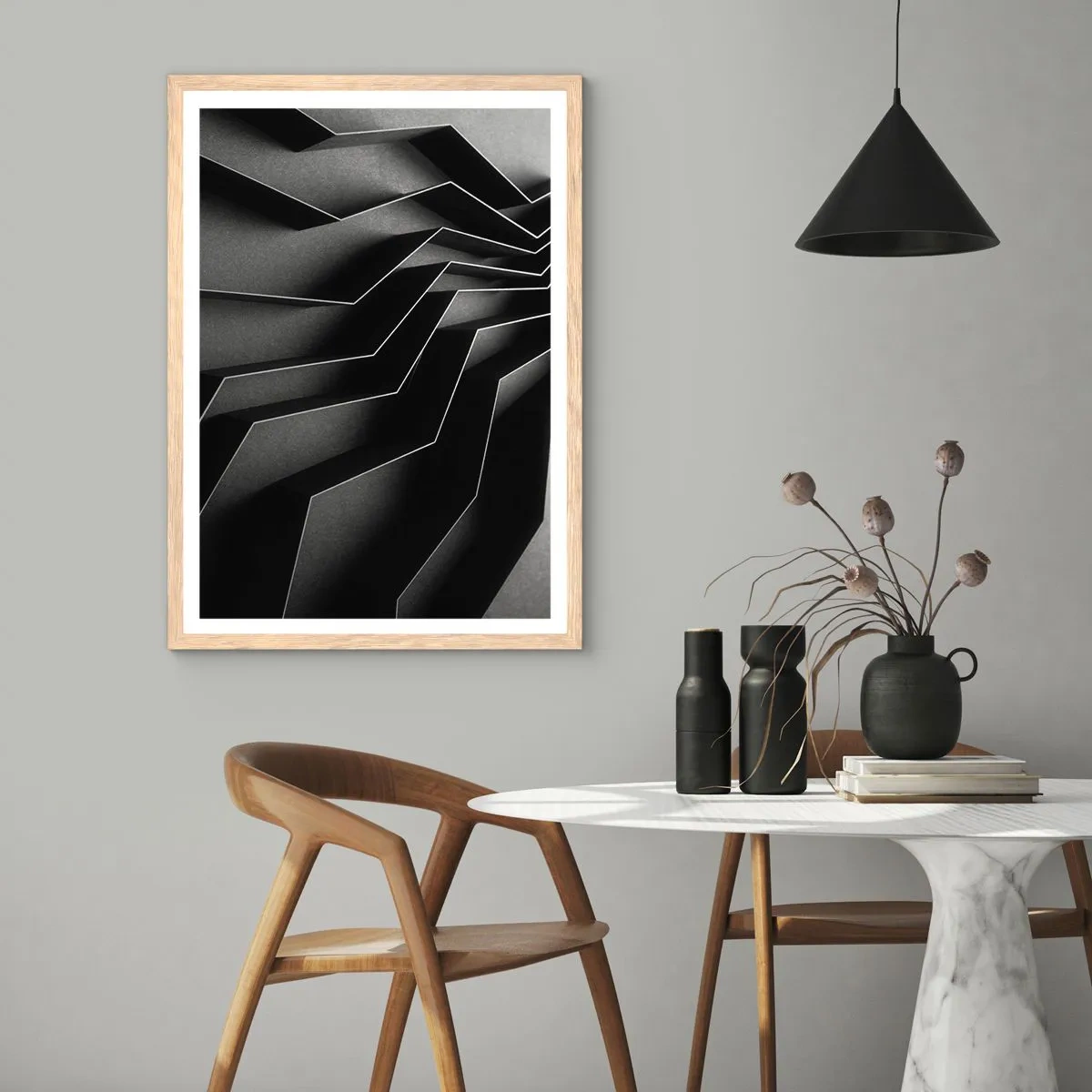 Affiche dans un chêne clair - Poster - Ordre spatial - 30x40 cm