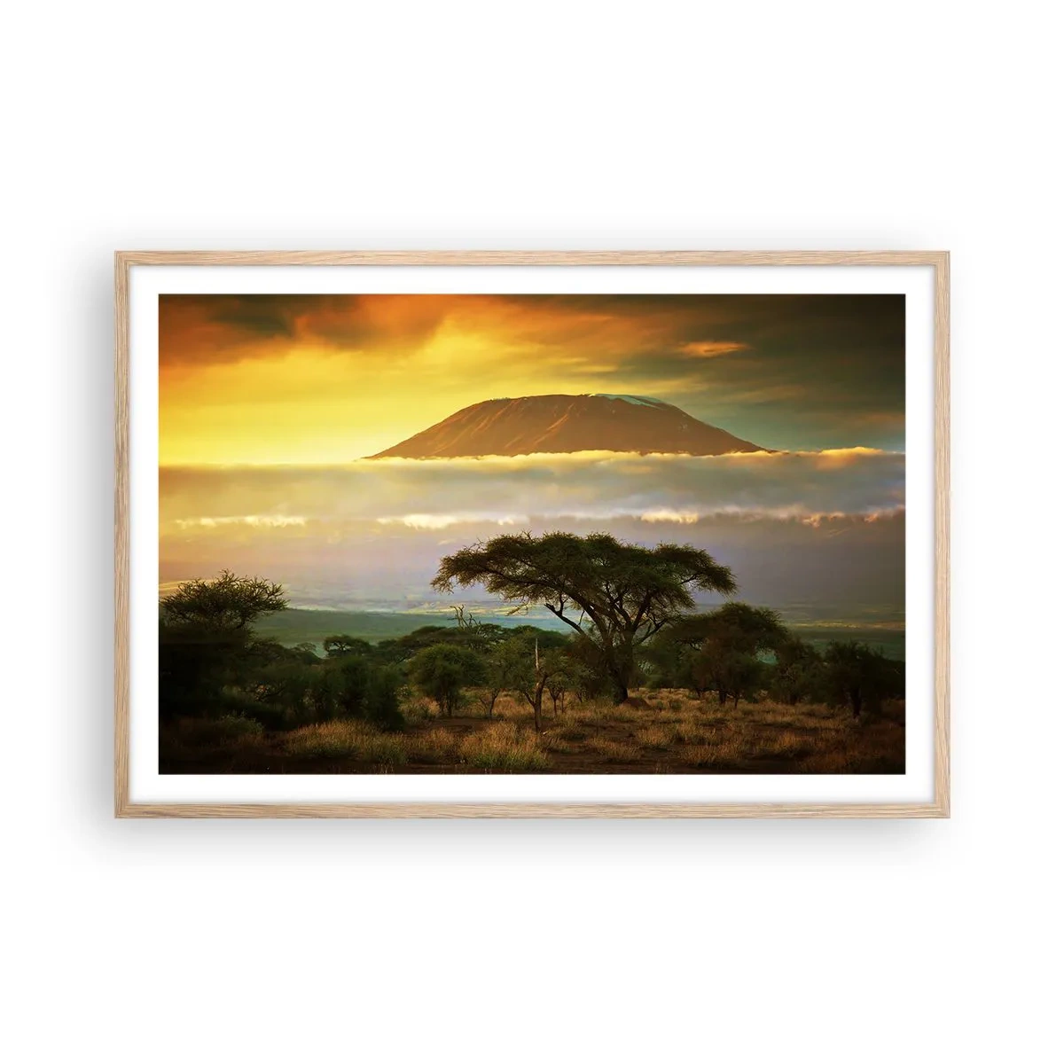 Affiche dans un chêne clair - Poster - Un rêve de voyageur - 91x61 cm