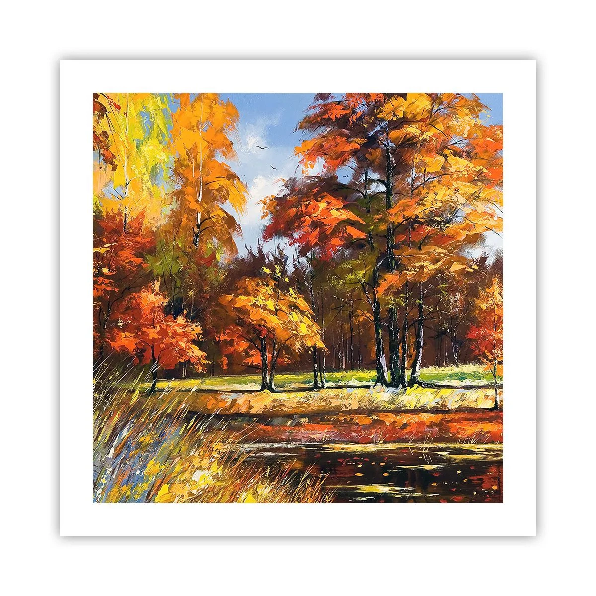 Affiche - Poster - Paysage en or et bronze - 50x50 cm