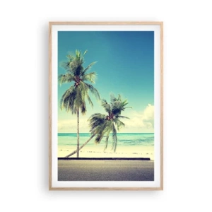 Affiche dans un chêne clair - Poster - Il est temps de commencer les vacances - 61x91 cm