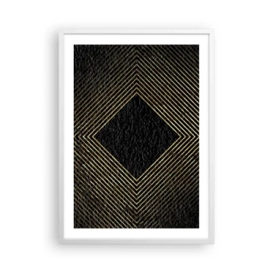 Affiche dans un cadre blanc - Poster - Géométrie dans un style glamour - 50x70 cm