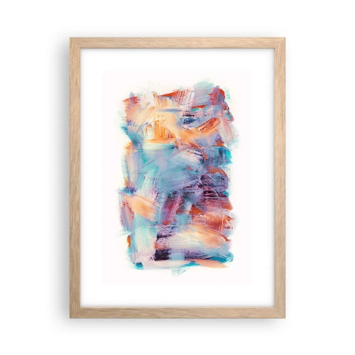 Affiche dans un chêne clair - Poster - Un désordre coloré - 30x40 cm